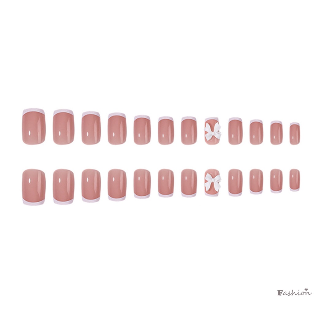 Bộ Móng Tay Giả Thắt Nơ Dạng Nhấn Thoải Mái