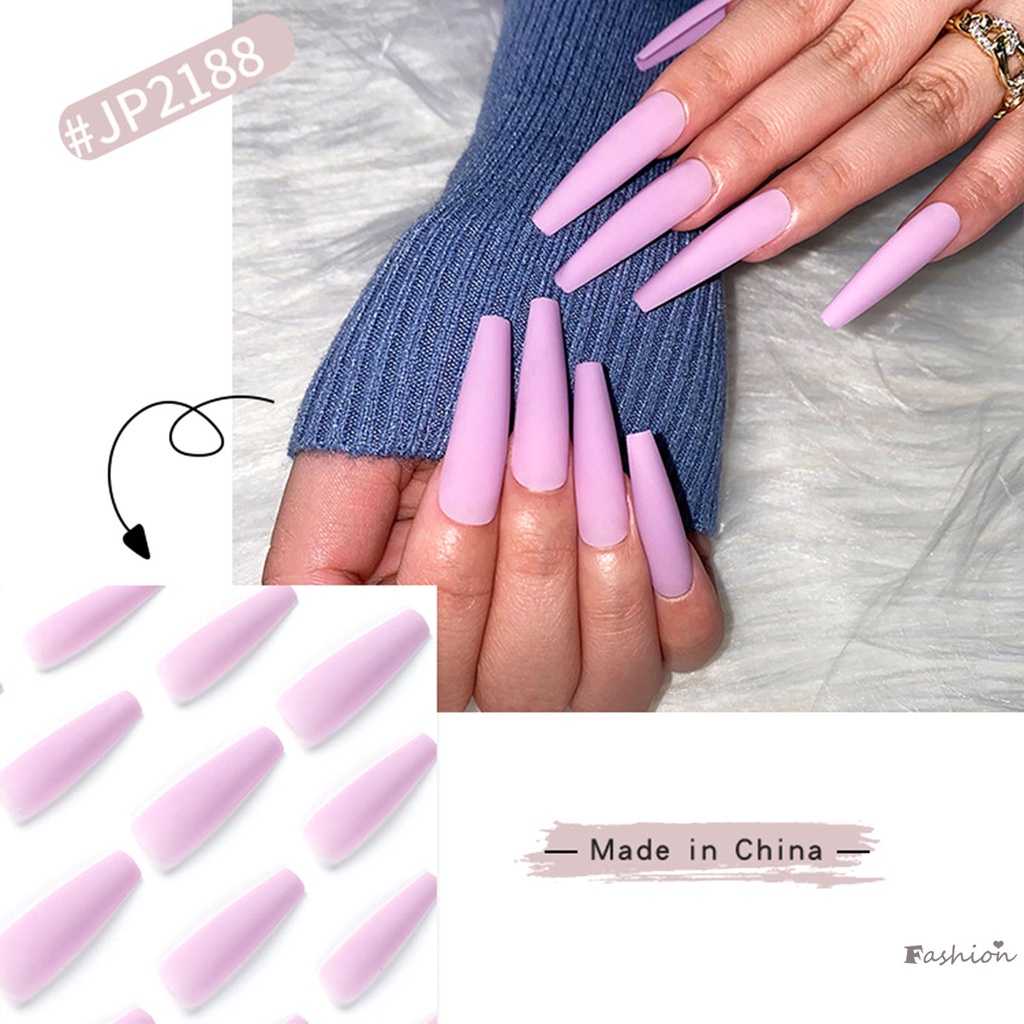 Móng Tay Giả Dài Màu Sắc Đơn Giản Nhẹ Nhàng Bằng Chất Liệu ABS Dùng Để Làm Móng Và Da