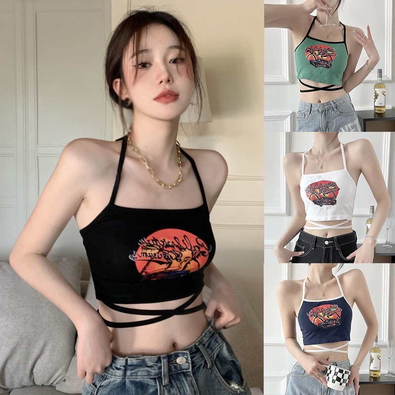 Áo hai dây Ôm Dáng Có Mút Đệm Ngực Phong Cách Mỹ Quyến Rũ Dành Cho Nữ