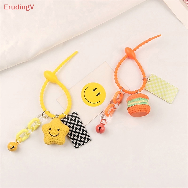 DELL [ErudingV] Móc Khóa Hình Hamburger Mặt Trăng Ngôi Sao Dễ Thương Trang Trí Ba Lô [Mới]