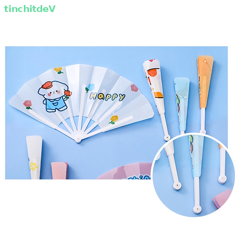 Quạt Xếp Mini Bằng Nhựa Họa Tiết Hoạt Hình Dễ Thương Thời Trang Mùa Hè Cho Học Sinh