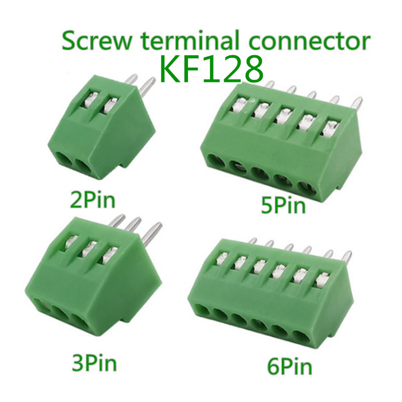 Set 5 / 10 Khối Đấu Nối Đầu Cuối KF128 2.54mm PCB 2P 3P 4P 5P 6P 7P 8P 9P 10P 12P 16 Pin 150V 6A Cho
