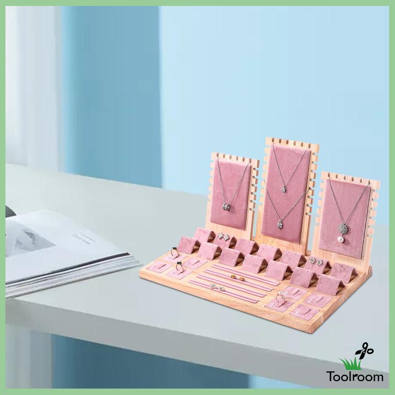 Khay Đựng Trang Sức Bằng Gỗ Màu Hồng Kích Thước 15.3x9.2x9inch