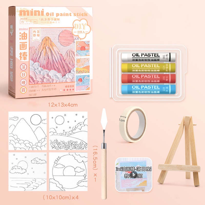 Ruixiang Bộ Bút Sáp Màu Vẽ Tranh Sơn Dầu Siêu Mềm Kèm Khung Cho Bé