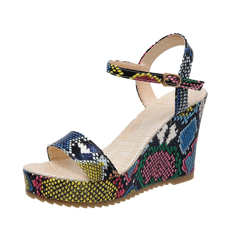 Giày Sandal Cao Gót Đế Xuồng Dày Phong Cách Âu Mỹ Hàng Mới Dành Cho Bạn Nữ