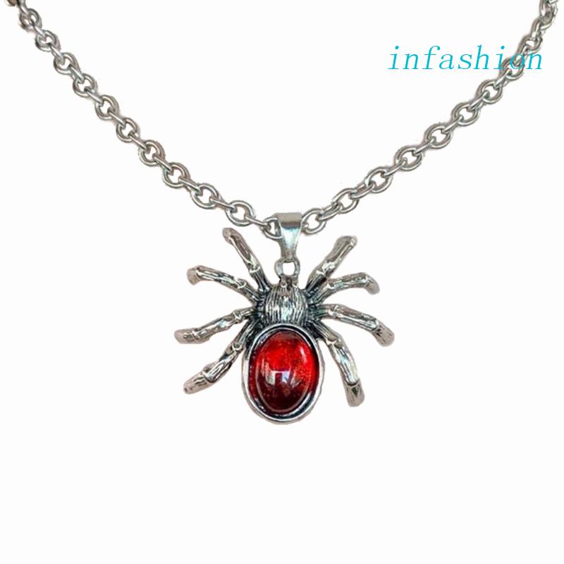 Vòng cổ Mặt Nhện Đính Pha Lê Phong Cách Punk Cá Tính Cho Nam Và Nữ