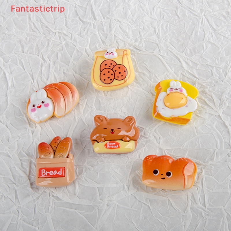 Set 5 Móc Khóa Hình Bánh Mì Nướng Bằng Nhựa Resin DIY Mới