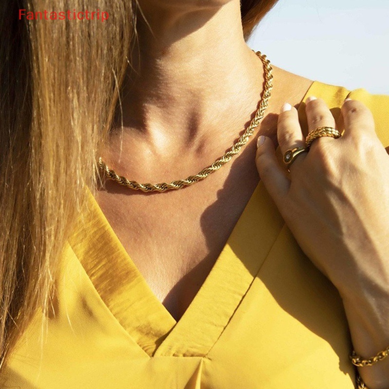 Vòng Cổ Choker Bằng Thép Không Gỉ 316L 3 / 4MM Chống Nước Không Phai Màu Dành Cho Nam Và Nữ Mới