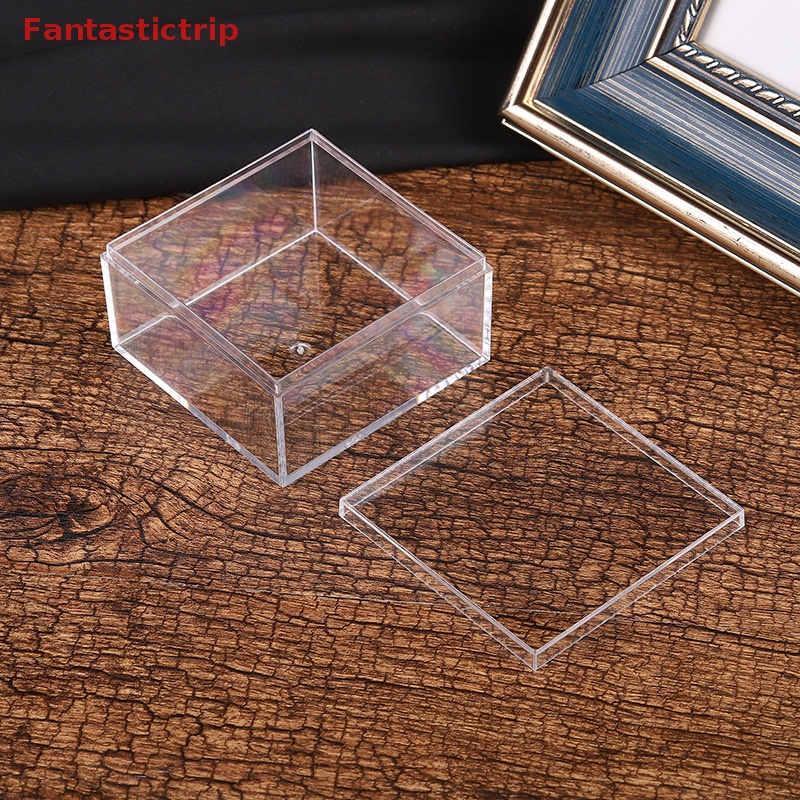 Hộp Nhựa Vuông Nhỏ 170ml 7.5cm Đựng Kẹo Sô Cô La Có Nắp Đậy Mới