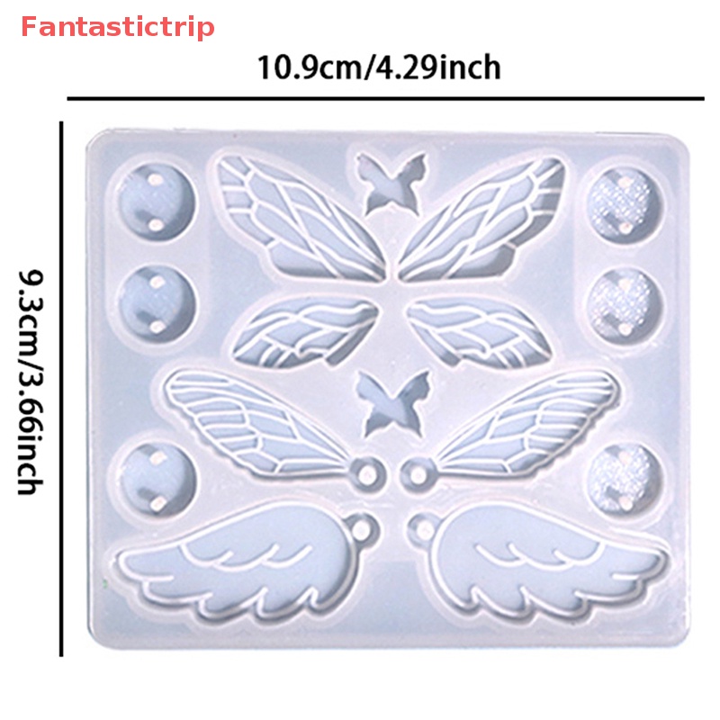 Khuôn Silicon Làm Mặt Dây Chuyền / Bông Tai DIY Hình Bướm / Lông Vũ Mới
