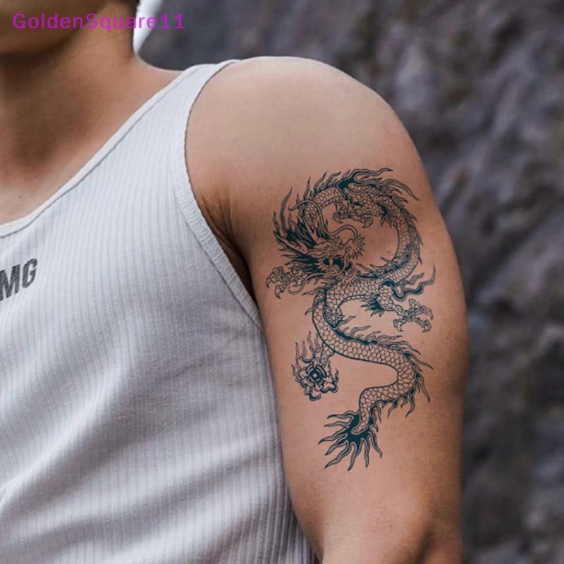 Hình Xăm Dán Tạm Thời Hình Rồng Vàng Chống Nước