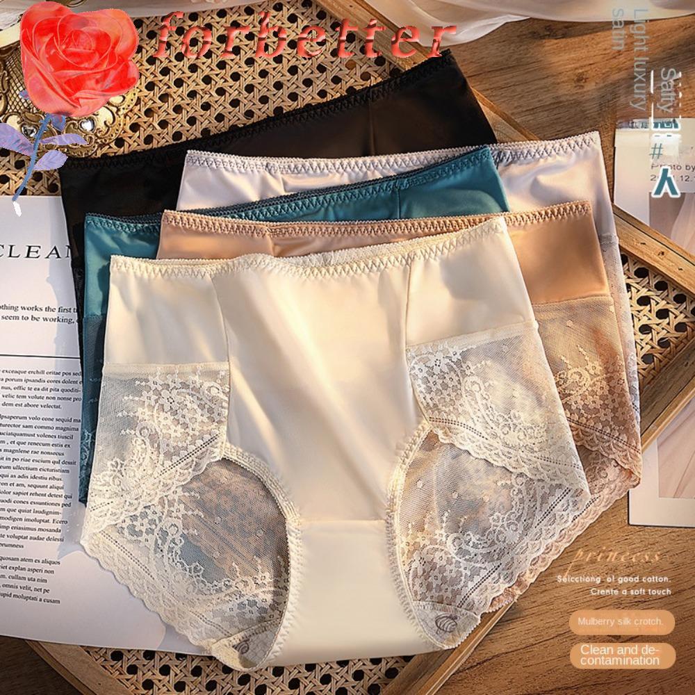 Quần Lót Lụa Lạnh Không Đường May Thoáng Khí Màu Sắc Đơn Giản Cho Nữ