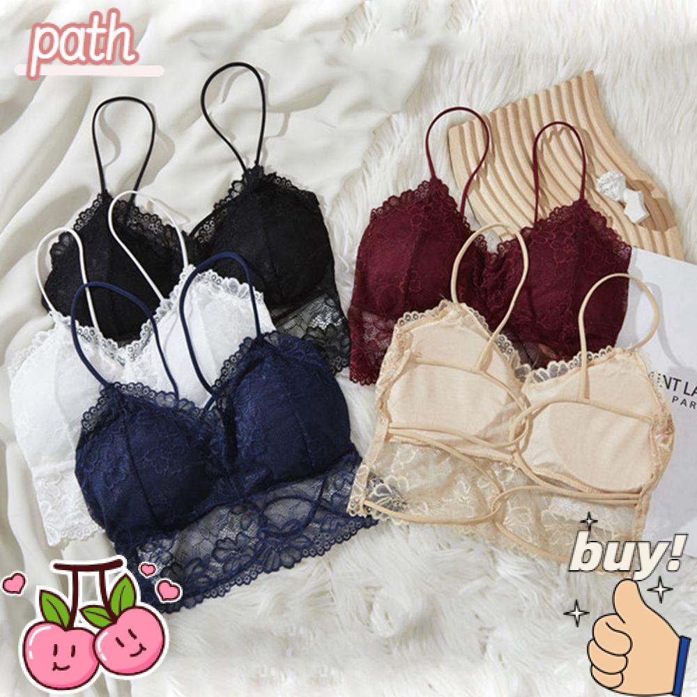 PATH Áo Lót Hai Dây Phối Ren Có Mút Đệm Ngực Thoáng Khí Lưng Đẹp Dành Cho Bạn Nữ