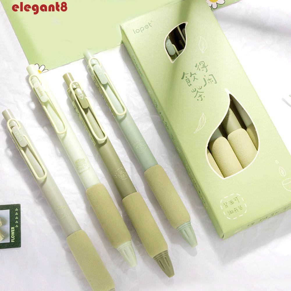 Set 4 Bút Bi Ngòi 0.5mm Vỏ Nhựa Màu Matcha Thanh Lịch
