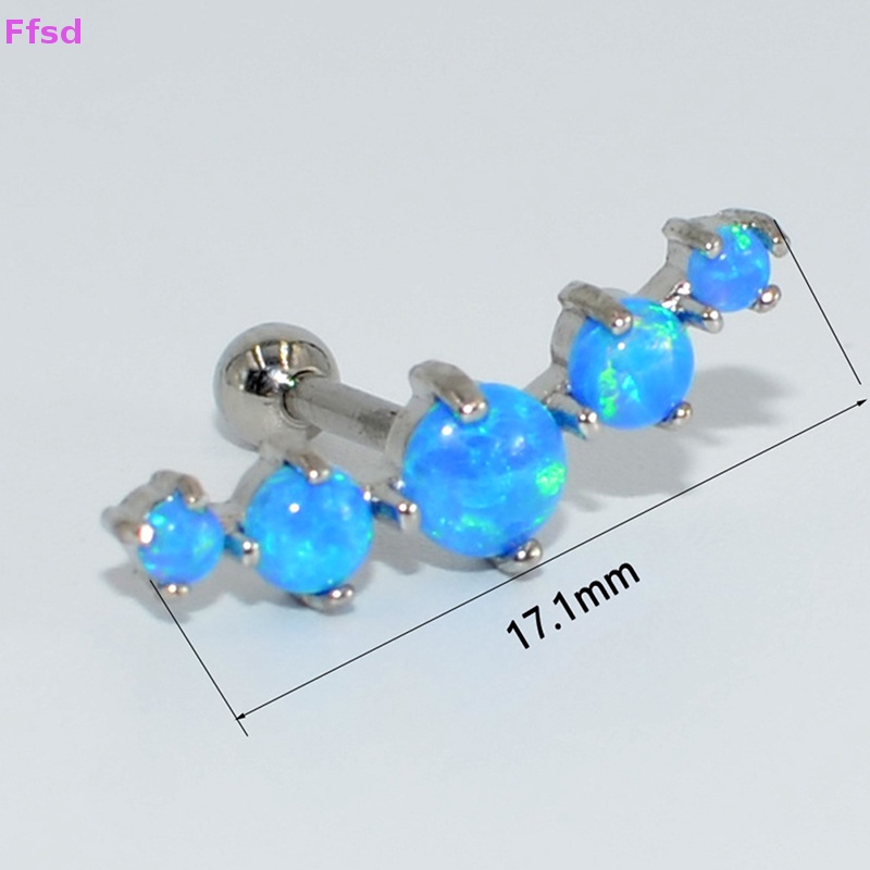 1 Khuyên Tai Dạng Xoắn Ốc Đính Đá Opal Nhiều Màu Sắc Cho Nữ
