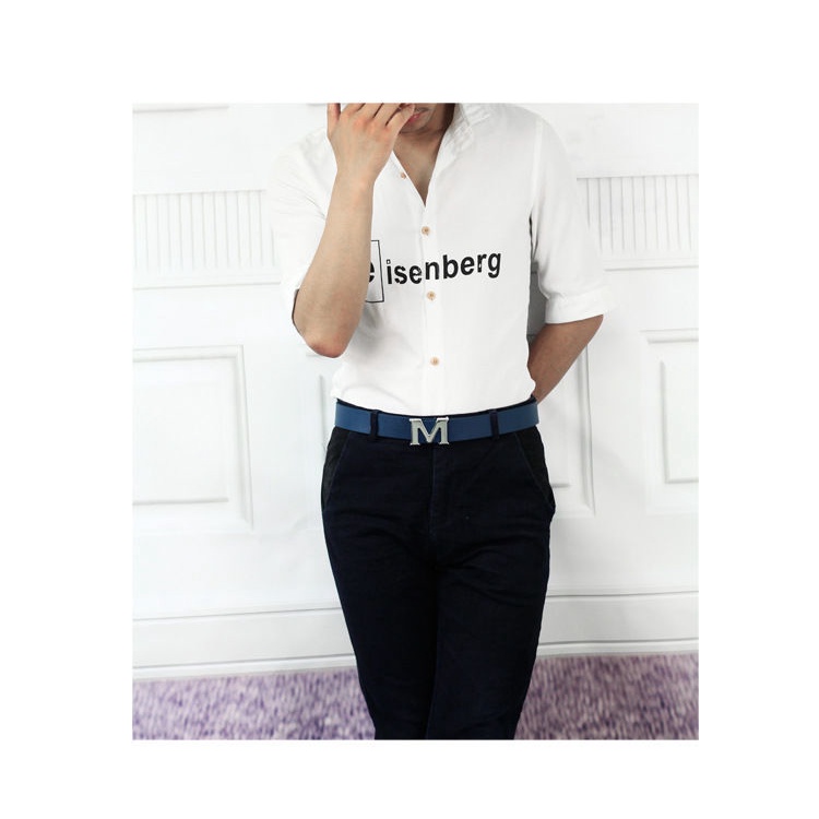 Thắt Lưng Khóa Kim Loại Chữ M Thời Trang Cho Nam