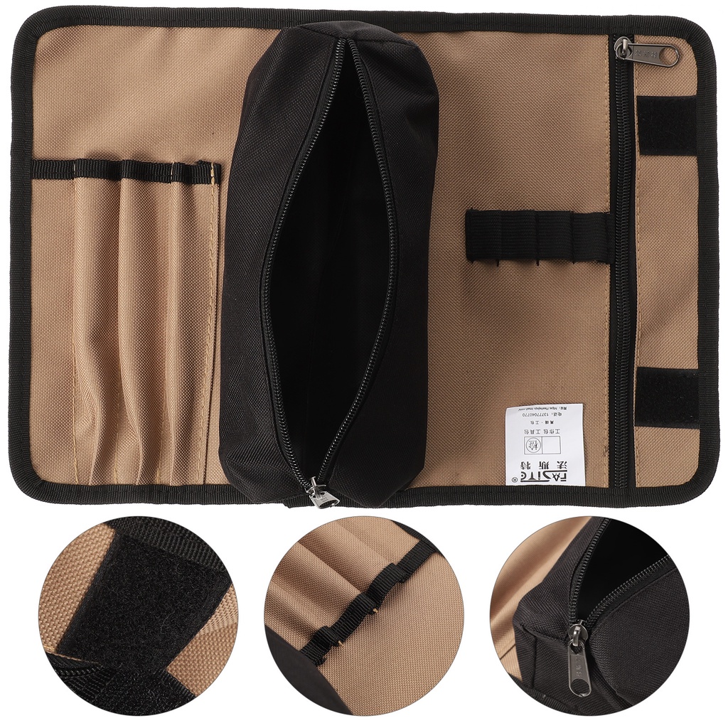 Túi Canvas Đựng Dụng Cụ Đa Năng Có Khóa Kéo Giá Đỡ