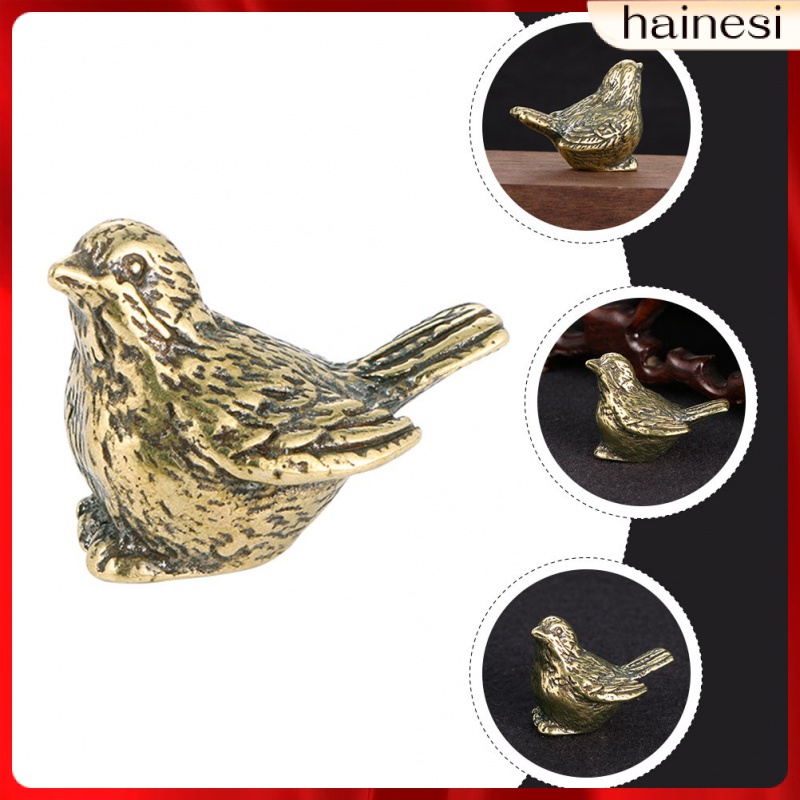 Mô Hình Chim Sẻ Vàng Bằng Đồng Thau Phong Cách Vintage Trang Trí Sân Vườn