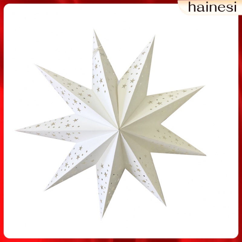 Set 2 Đèn Lồng Giấy Hình Ngôi Sao Chín Cánh Trang Trí Giáng Sinh
