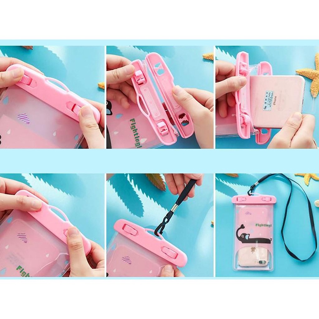 Túi Đựng Điện Thoại Chống Nước, Bụi Họa Tiết Hoạt Hình (Mẫu Ngẫu Nhiên)