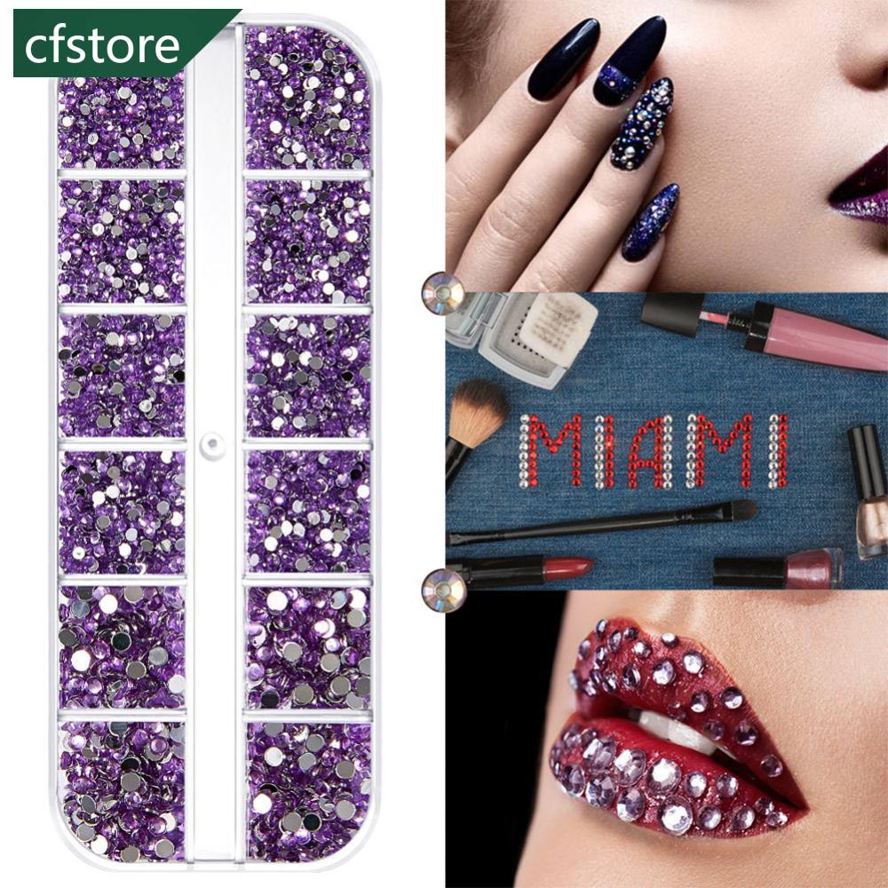 Hộp 12 Ngăn Đựng Hạt Kim Cương Acrylic Đáy Phẳng Trang Trí Móng Tay Nghệ Thuật N6Y6