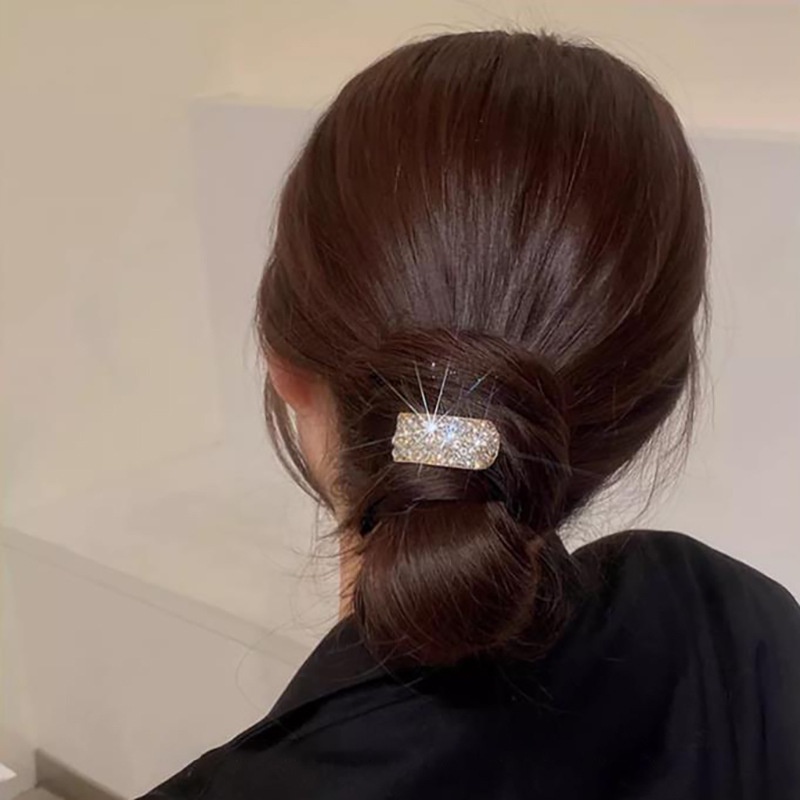 Dây Buộc Tóc Đính Đá Lấp Lánh Phong Cách Hàn Quốc Mới Cho Nữ