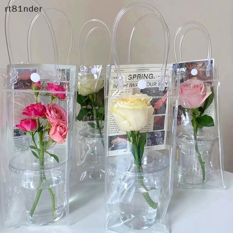 Rt Túi Tote Bằng PVC Trong Suốt Dùng Đựng Hoa DIY