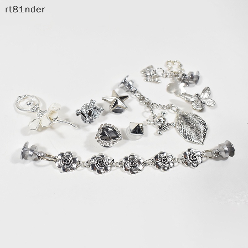 Rt 1 Set Phụ Kiện Trang Trí Giày Croc DIY Phong Cách Punk Cho Bé