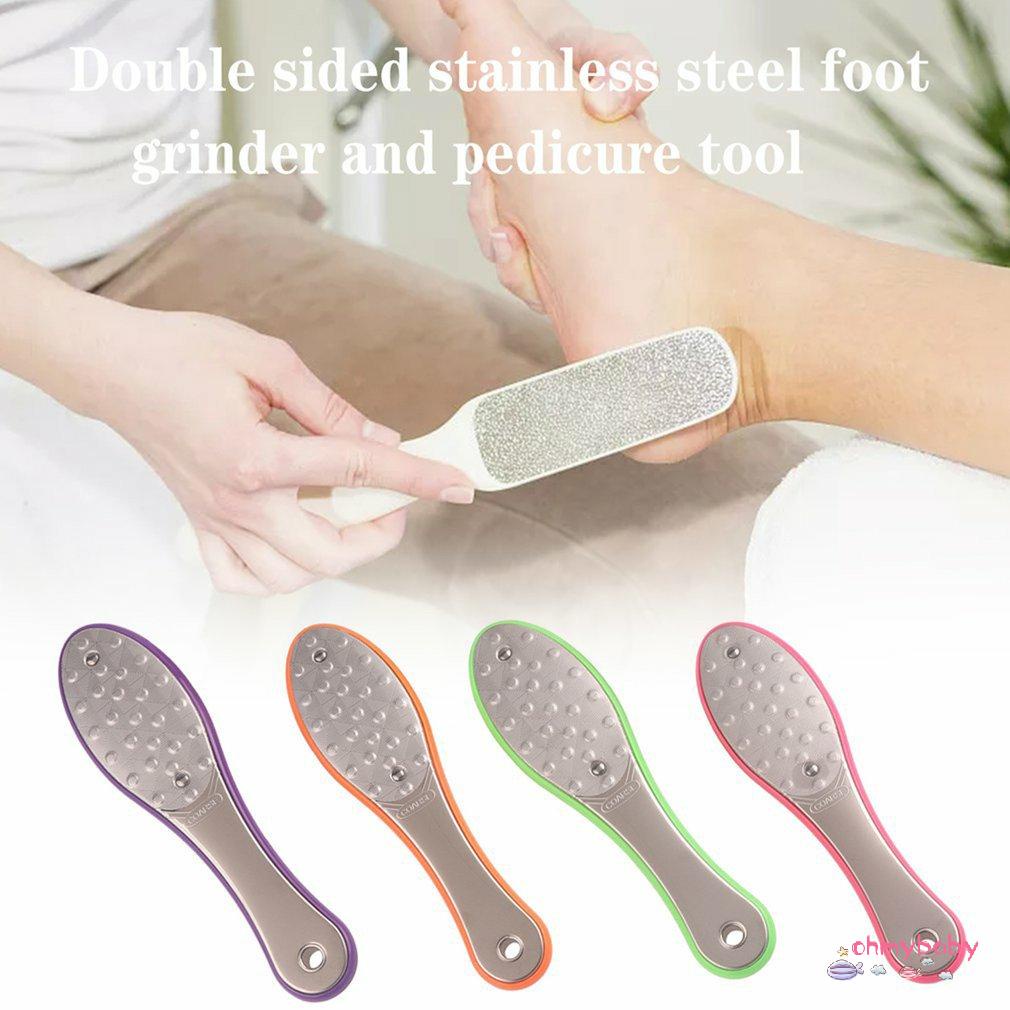 [OMB] Dụng cụ mài chân hai mặt bằng thép không gỉ làm móng Tập tin Callus Loại bỏ da chết [Z/14]