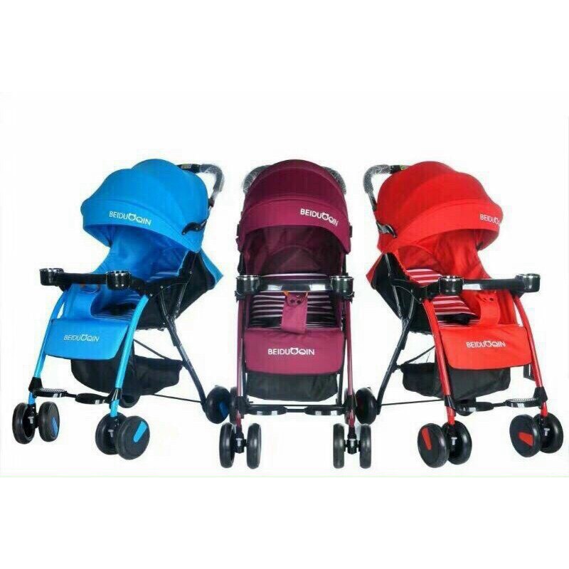 Xe đẩy 1 chiều 3 tư thế chính hãng BEIDU QIN có mái che cho bé