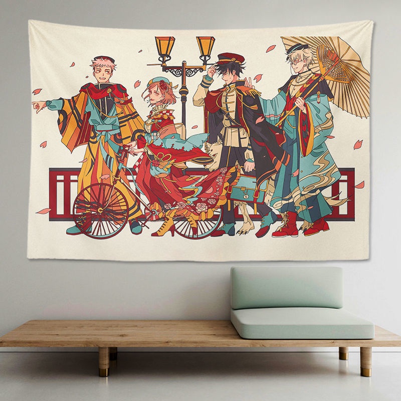 Thảm Treo Tường Họa Tiết Jujutsu Kaisen Gojo Satoru Hippie 100 * 70cm Trang Trí Phòng Ngủ