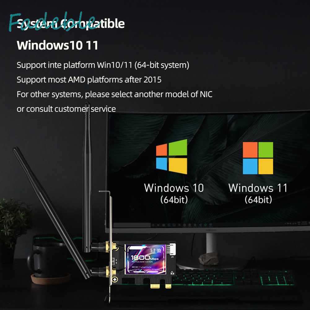 Bộ Chuyển Đổi WiFi 802.11N / G / B / A / AC / AX WIFI6 / Bluetooth 5.2 Cho Windows 10 / 11