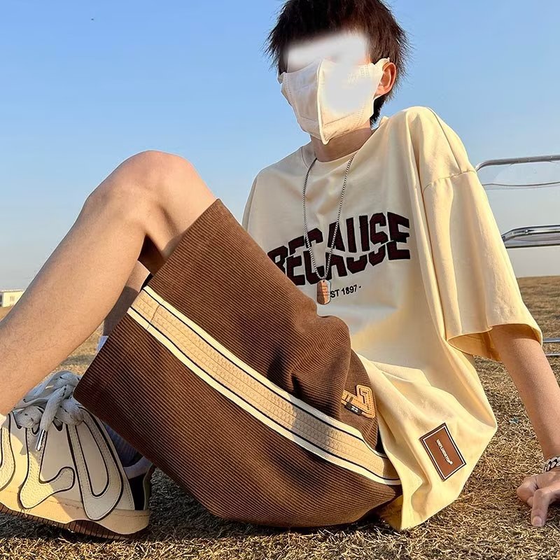 Quần Short Thể Thao Bóng Rổ Kẻ Sọc Bên Hông Kiểu Mỹ Cá Tính Cho Nam