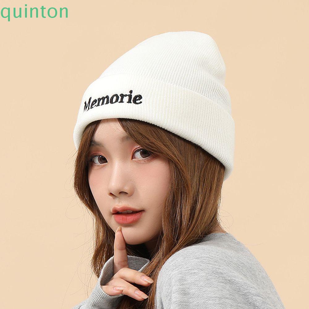 Mũ Beanie Dệt Kim Thêu Chữ Phong Cách Hip Hop Đường Phố Hàn Quốc