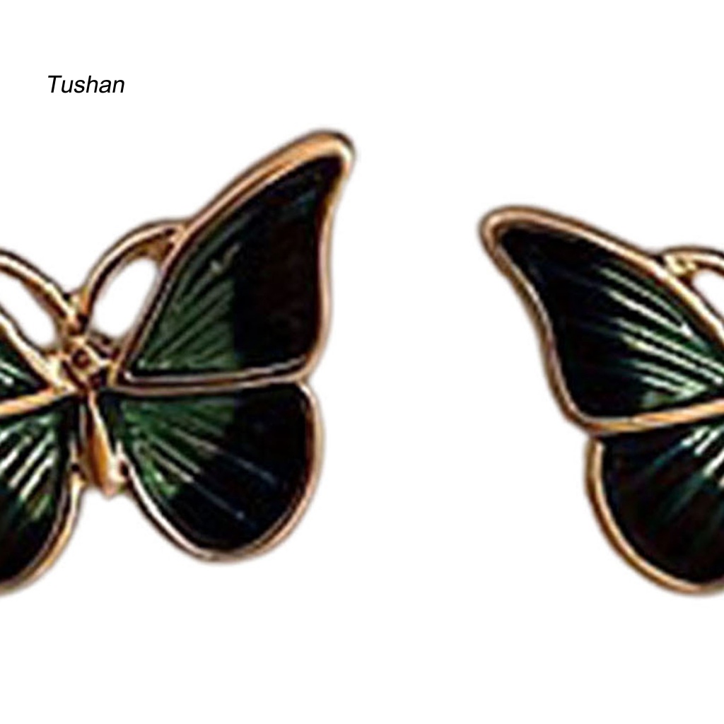 1 Đôi Khuyên Kẹp Vành Tai Hình Bướm Đính Đá Không Phai Màu Thời Trang Cho Nữ