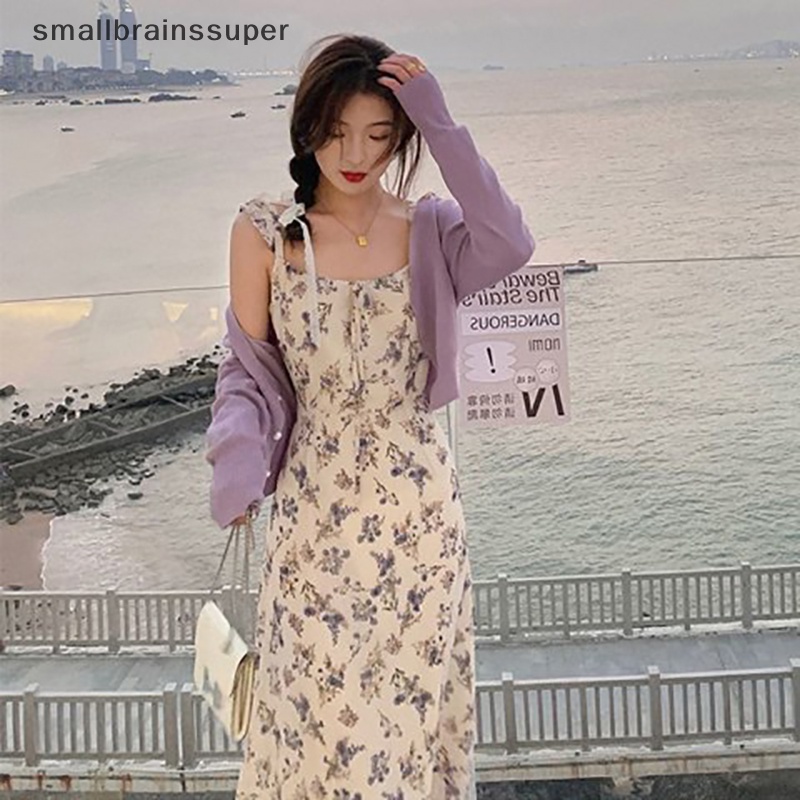 Đầm Midi Hai Dây Họa Tiết Hoa Thời Trang Mùa Hè Cho Nữ SBS