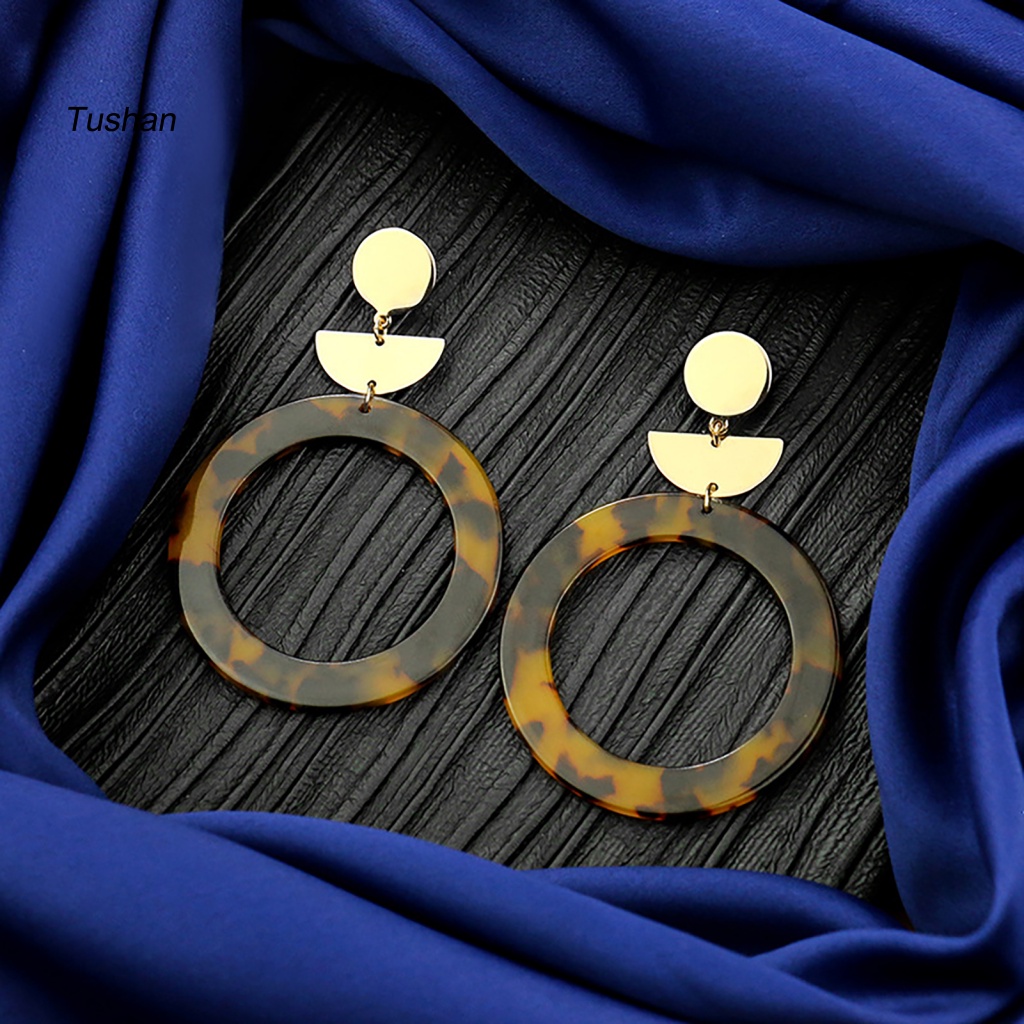 1 Đôi Bông Tai Họa Tiết Da Báo Bằng Acrylic Thanh Lịch Dành Cho Nữ