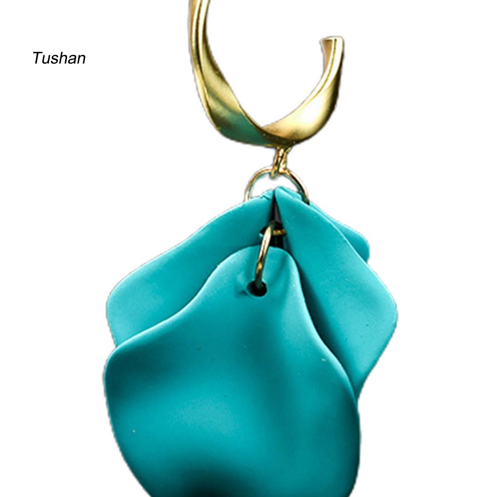 1 Đôi Bông Tai Hình Cánh Hoa Hồng Tinh Tế Thời Trang