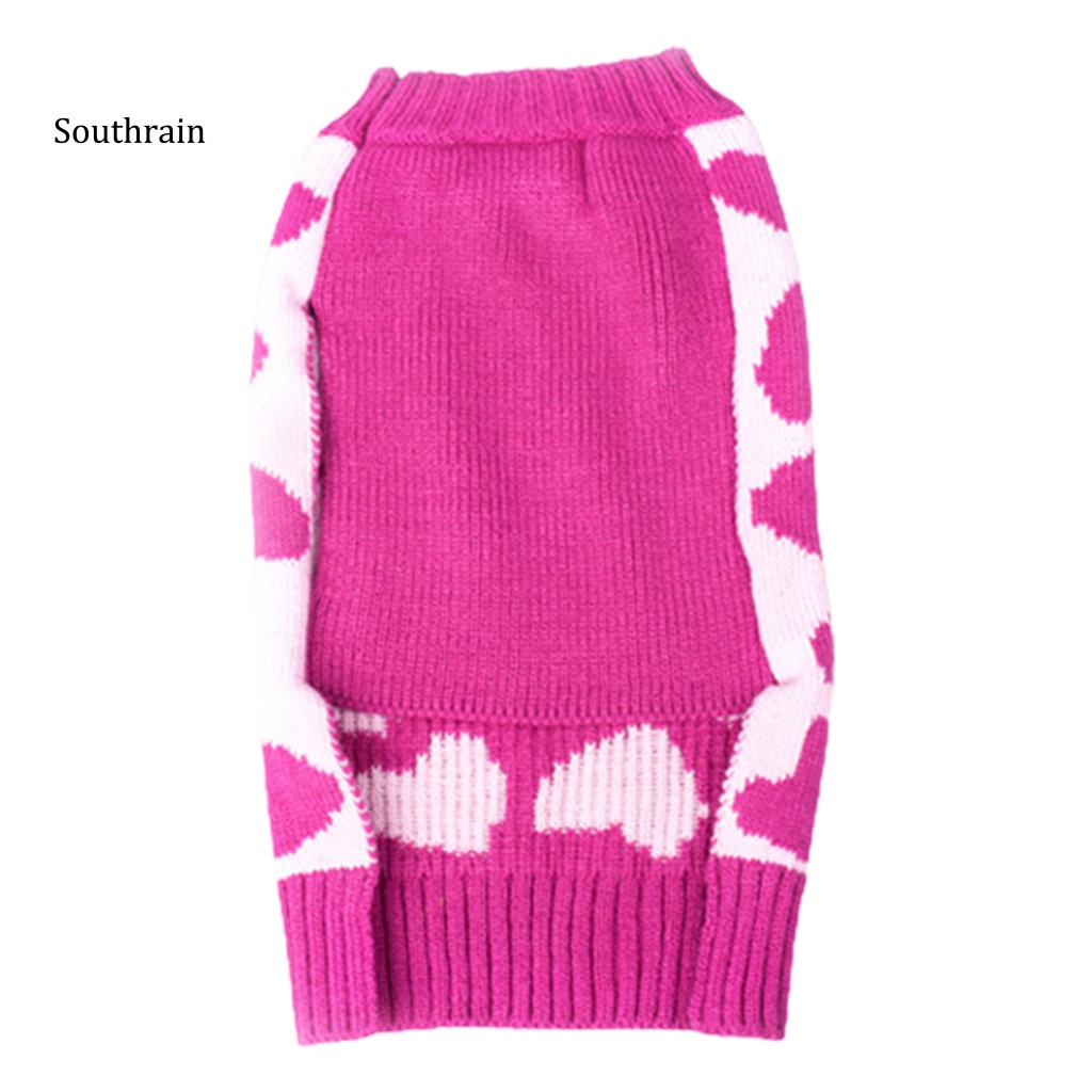 Áo Sweater Dệt Kim Chống Gió In Hình Trái Tim Có Thể Giặt Sạch Cho Cún Cưng
