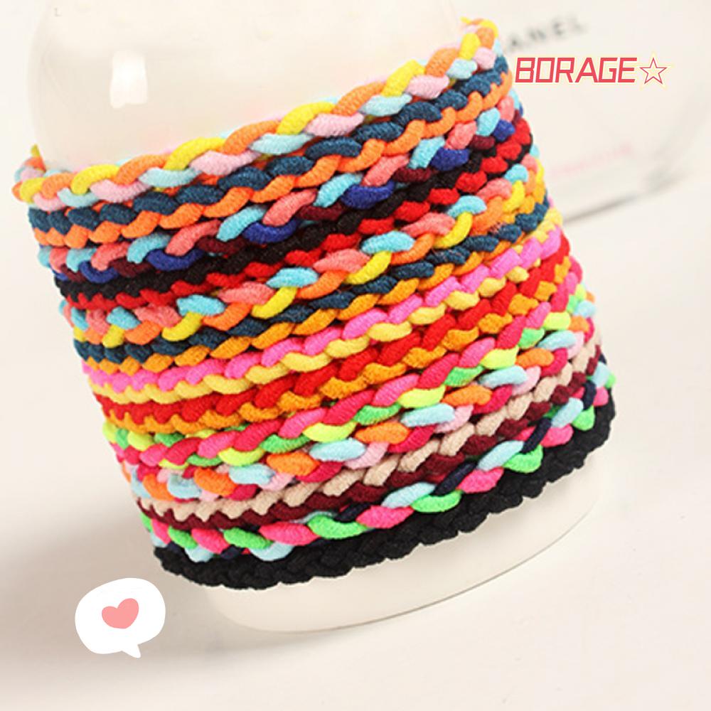 10 Dây Cột Tóc Gợn Sóng Nhiều Màu Sắc