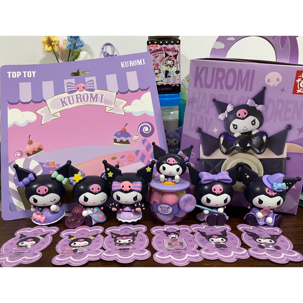 Mô Hình Đồ Chơi Nhân Vật Sanrio x MINISO Kuromi 6 Mẫu Thiết Kế + 1 Hộp Kẹo
