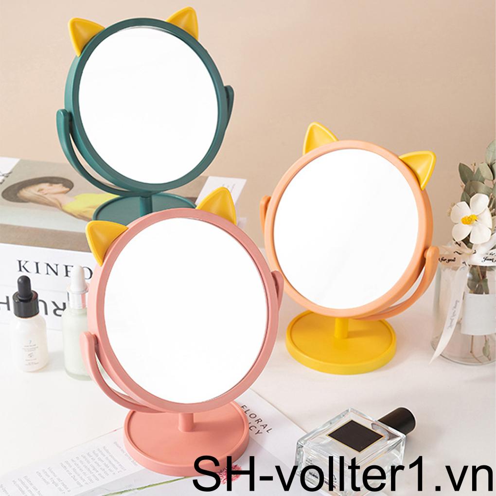 gương trang điểm để bàn Gương Trang Điểm Để Bàn Xoay 360 Độ Chống Vỡ Có Thể Điều Chỉnh Cho Phòng Tắm