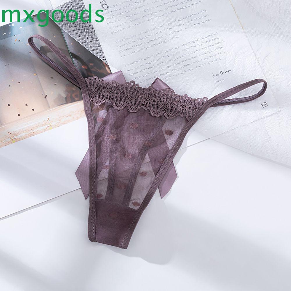 Quần Lót Mềm Mại Lưng Thấp Thoáng Khí Đính Nơ Họa Tiết Chấm Bi Quyến Rũ