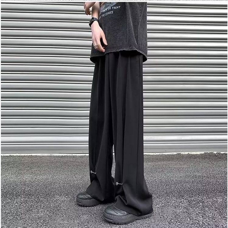 Vibe Quần Dài Xếp Ly Phong Cách Mỹ Cho Nam Ván Trượt Maggie La Nắp Nhẹ Nhàng