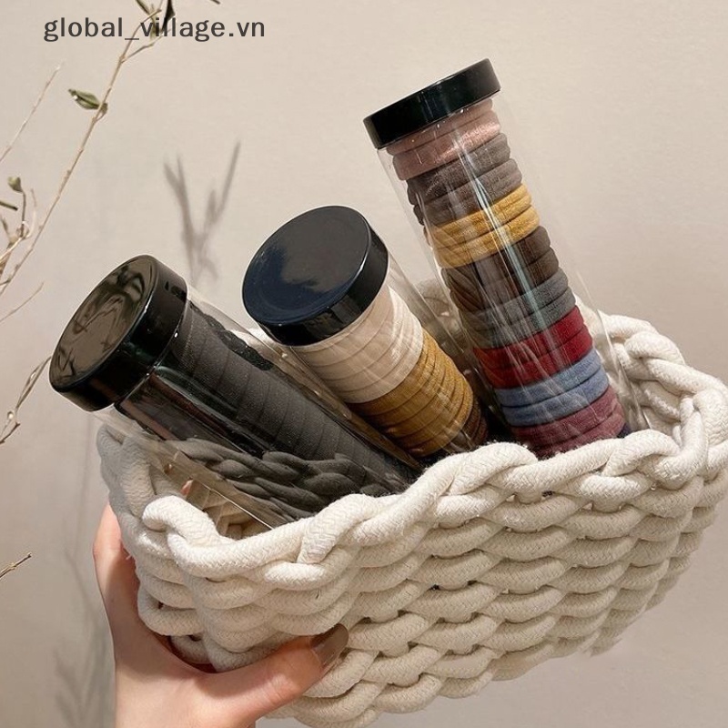 Hộp 20 Dây Buộc Tóc Màu Trơn Đơn Giản