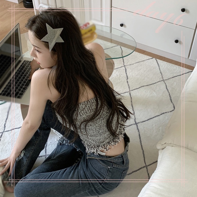 Áo Croptop Sát Nách Màu Sắc Đơn Giản Phong Cách Hàn Quốc Cho Nữ