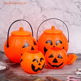 Xô Nhựa Đựng Kẹo Hình Bí Ngô Trang Trí Halloween