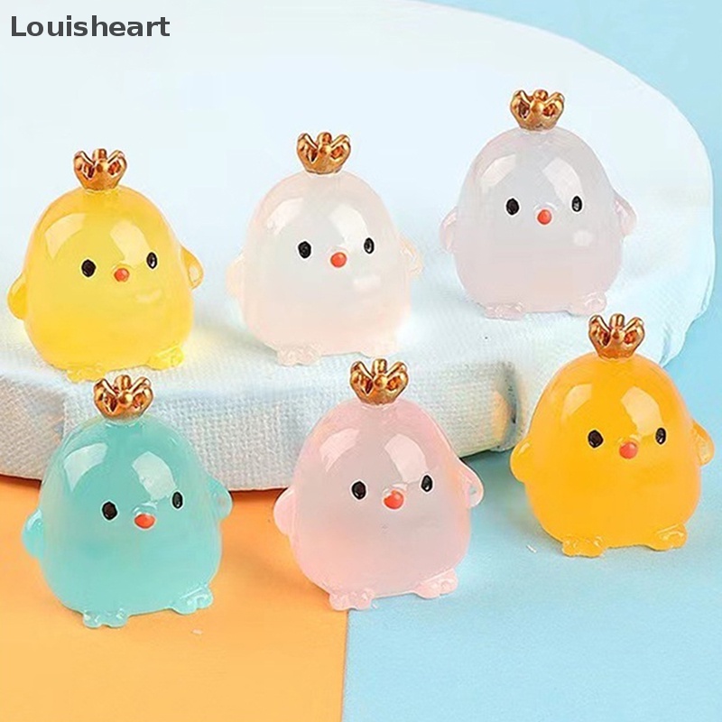 Bộ 2 Đồ trang trí Gà Louisheart Mini Dạ Quang Trang Trí Tiểu Cảnh