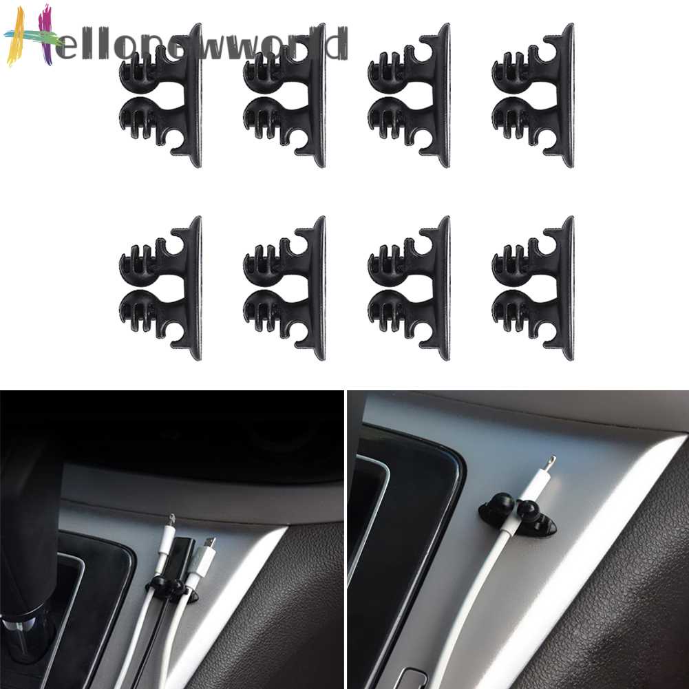 Set 8 Giá Đỡ Dây Cáp USB Gắn Xe Hơi Tiện Lợi