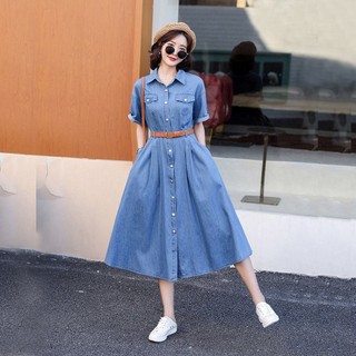 Đầm Denim Dáng Chữ A Thời Trang Mùa Hè Hàn Quốc 2023 Mới